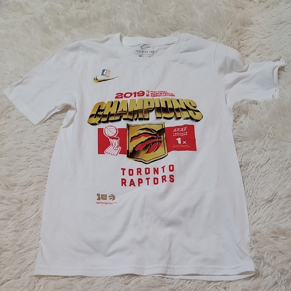 Nike, White and Red Raptors Game Tee, Medium,boys, Unisex